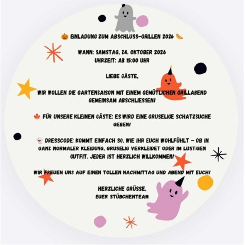 Einladung zum Abschluss-Grillen 2026